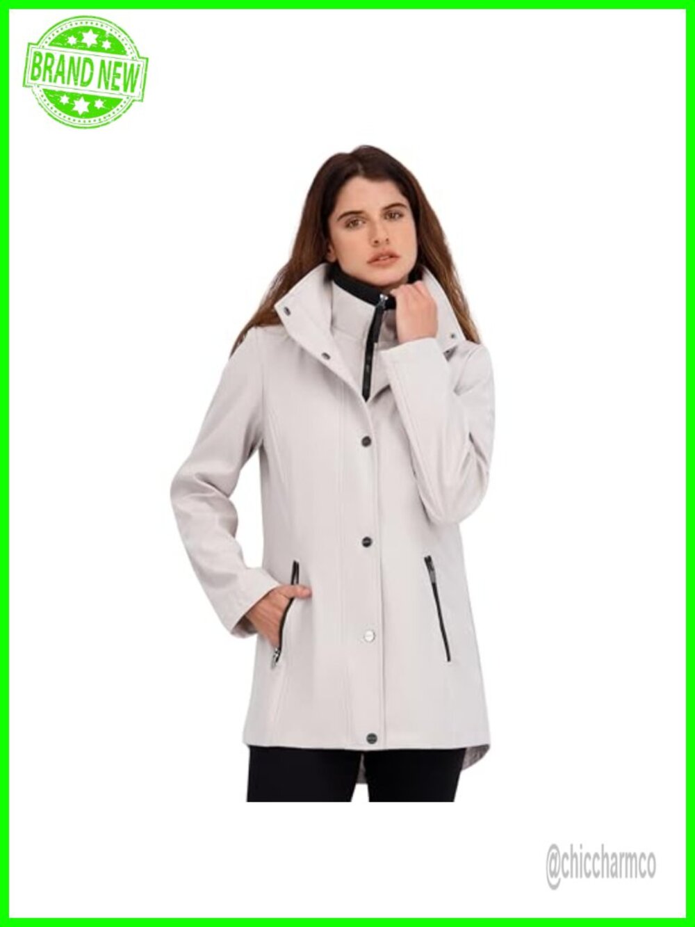 Hooded Raincoat Bonded Water Wind Resistant Transitional Jacket